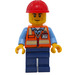 LEGO Construction Worker - Male (Red Construction Helmet, Smirk) Minifigure