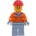 LEGO Construction Worker, Male with Red Hard Hat Minifigure
