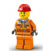 LEGO Konstruktion Worker - Orange Jacket Minifigur