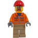 LEGO Construction Worker with Beard and Glasses Minifigure