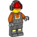 LEGO Konstruktion Worker mit Ear Protector Minifigur