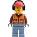 LEGO Obrero con Earmuffs Minifigura