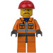 LEGO Construction Worker with Grumpy Moustache Minifigure