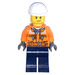 LEGO Bouw Worker met Hoodie en Wit Helm minifiguur