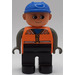 LEGO Construction Worker with Orange Safety Vest Duplo Figure