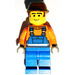 LEGO Konstruktion Worker mit Overalls und Brown Deckel Minifigur