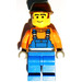 LEGO Construction Worker with Overalls and Brown Cap Minifigure