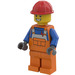 LEGO Konstruktion Worker mit rot Hut Minifigur