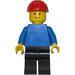 LEGO Bouwvakker met Rood Helm en Grijns Minifiguur