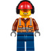 LEGO Construction Worker with Sunglasses and Earmuffs Minifigure