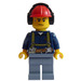 LEGO Construction Worker with Sweaty Face and Earmuffs Minifigure
