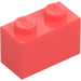 LEGO Coral Brick 1 x 2 with Bottom Tube (3004 / 93792)