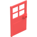 LEGO Coral Door 1 x 4 x 6 with 4 Panes and Stud Handle (60623)