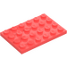 LEGO Coral Plate 4 x 6 (3032)