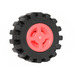 LEGO Coral Wheel Rim Ø8 x 6.4 with Side Notch with Tire with Offset Tread with Band Around Center of Tread