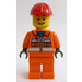 LEGO Kran Operator mit Orange Anzug und Rot Helm Minifigur