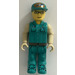 LEGO Crewmember with Dark Turquoise Overalls Minifigure