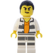 LEGO Escroc dans Blanc avec Grey Horizontal Rayures Minifigurine