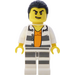LEGO Crook in Wit met Grey Horizontaal Strepen minifiguur