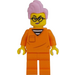 LEGO Gauner mit Rosa Haar mit Orange Prison Anzug Minifigur