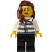 LEGO Crook with Prison Shirt and Brown Long Hair Minifigure