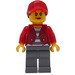 LEGO Crook with Prison Shirt under Red Jacket and Red Lipstick Minifigure