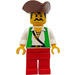 LEGO Cross Bone Clipper Buccaneer with Green vest Minifigure