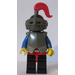 LEGO Crusader Knight Zwart Helm Plaat Armour Medium Pluim minifiguur