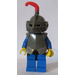 LEGO Crusader Ridder Dark Grey Helm Plaat Pantser Klein Pluim Minifiguur