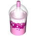 LEGO Tasse mit Straw mit Rosa und Magenta Trinken (20398 / 34707)