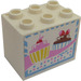 LEGO Cupboard 2 x 3 x 2 with 2 cupcakes Sticker with Recessed Studs (92410)