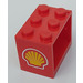 LEGO Kaappi 2 x 3 x 2 jossa Shell logo Tarra kiinteillä nupeilla (92410)