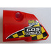 LEGO Curved Panel 1 Left with &#039;GAS OLINE&#039; on the black and yellow chessboard Sticker (87080)