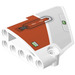 LEGO Gebogen Paneel 14 Rechtsaf met Red-Oranje Paneel, Vergrendelings Klem en Arrows Sticker (64680)