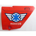 LEGO Gebogen Paneel 14 Rechts met Rescue logo Sticker (64680)