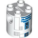 LEGO Cylinder 2 x 2 x 2 Robot Body with Blue, Gray, and Black Astromech Droid Pattern (Undetermined)