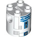 LEGO Cylinder 2 x 2 x 2 Robot Body with Blue, Gray, and Black Astromech Droid Pattern (Undetermined) (86411)