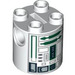LEGO Cylinder 2 x 2 x 2 Robot Body with Green, Gray, and Black Astromech Droid Pattern (Undetermined)