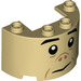 LEGO Cilinder 2 x 4 x 2 Halve met Gezicht (24593 / 67886)