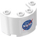 LEGO Cylinder 2 x 4 x 2 Halv med NASA logotyp Klistermärke (24593)