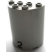 LEGO Cylinder 2 x 4 x 4 Half with &#039;2&#039; Sticker (6218)