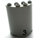 LEGO Cylinder 2 x 4 x 4 Half with &quot;3&quot; Sticker (6218)