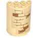 LEGO Cylinder 2 x 4 x 4 Halvt med Klods Mønster Klistermærke (6218)