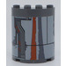 LEGO Cylinder 2 x 4 x 4 Half with Circuit, Gray Vertical Pattern Left Sticker (6218)