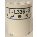 LEGO Cylinder 2 x 4 x 4 Half with &#039;J-L336-8&#039; and 5 Logos Sticker (6218)