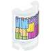 LEGO Cylinder 2 x 4 x 5 Halv med Bright-coloured Fabric Patch Gardin Klistermärke (35312)