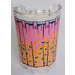 LEGO Cylinder 2 x 4 x 5 Half with Shower Curtain with Flowers Sticker (35312)