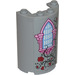 LEGO Cylinder 2 x 4 x 5 Half with Window and Roses Sticker (35312)
