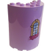 LEGO Cylinder 3 x 6 x 6 Half with Curved Windowpane and Roses Sticker (35347)