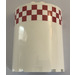 LEGO Cylindre 3 x 6 x 6 Demi avec rouge et blanc checkered Modèle Autocollant (35347)